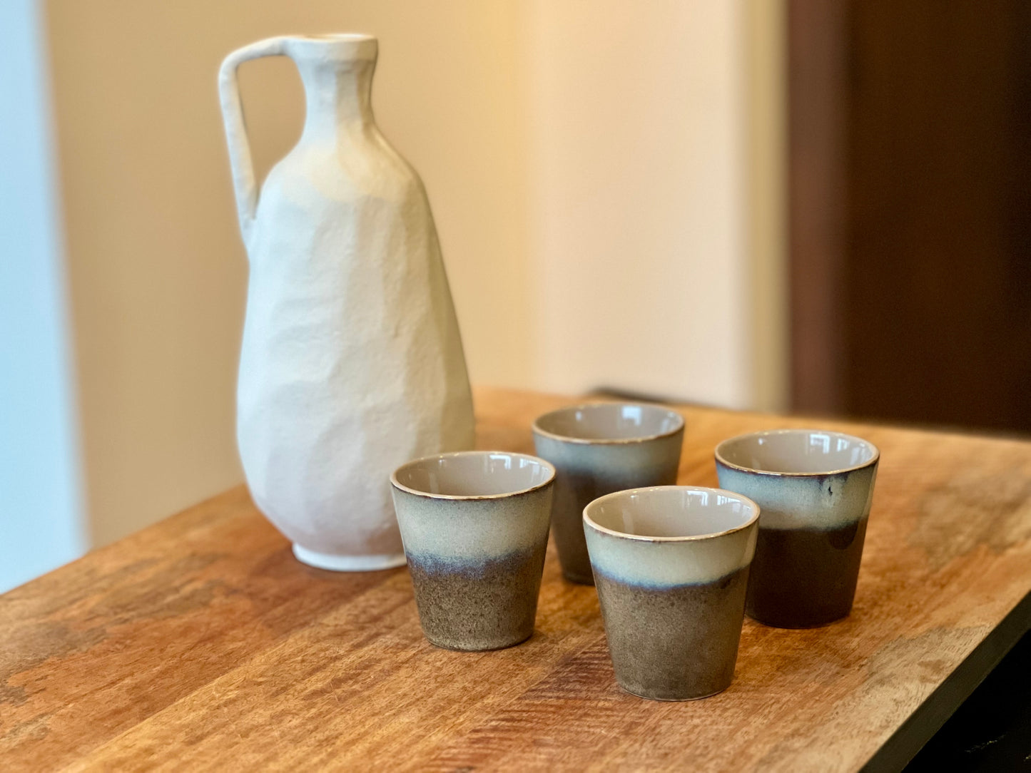TASSE A CAFÉ EN CERAMIQUE BEIGE (par 4)