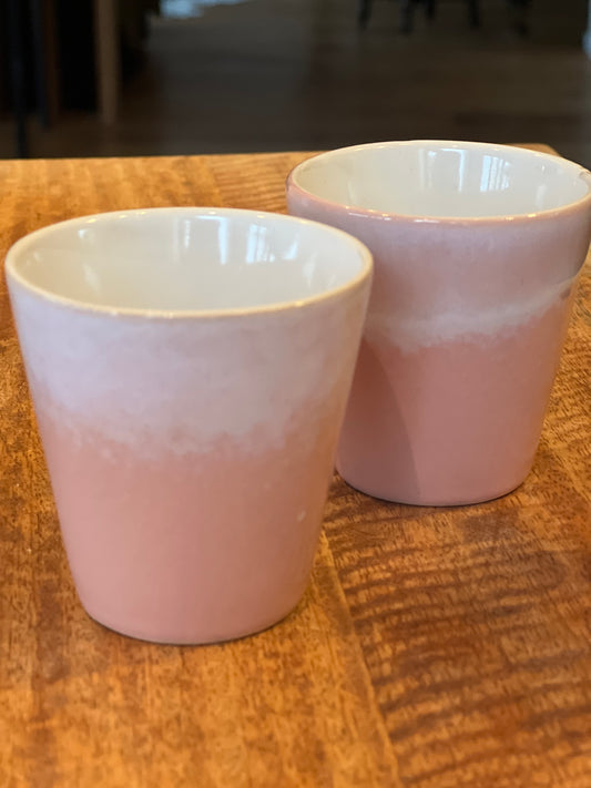 TASSE A CAFÉ EN CERAMIQUE ROSE (par 4)