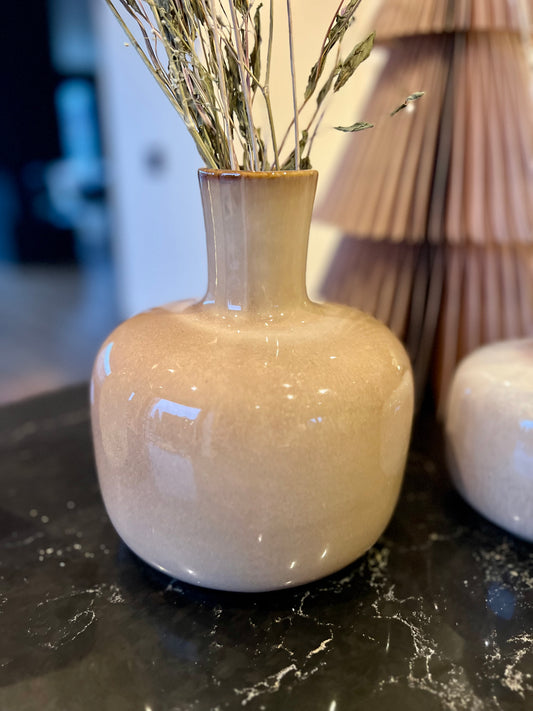 VASE EN CERAMIQUE BEIGE ROSÉ