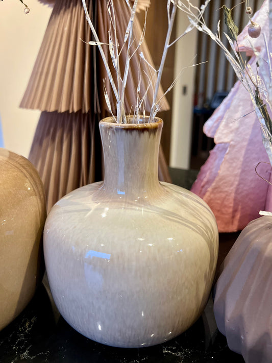 VASE EN CERAMIQUE BEIGE CLAIR