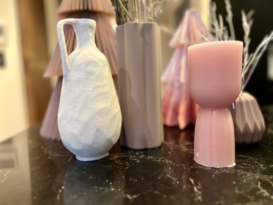 VASE POMAX ALUMINIUM  BLANC CASSÉ