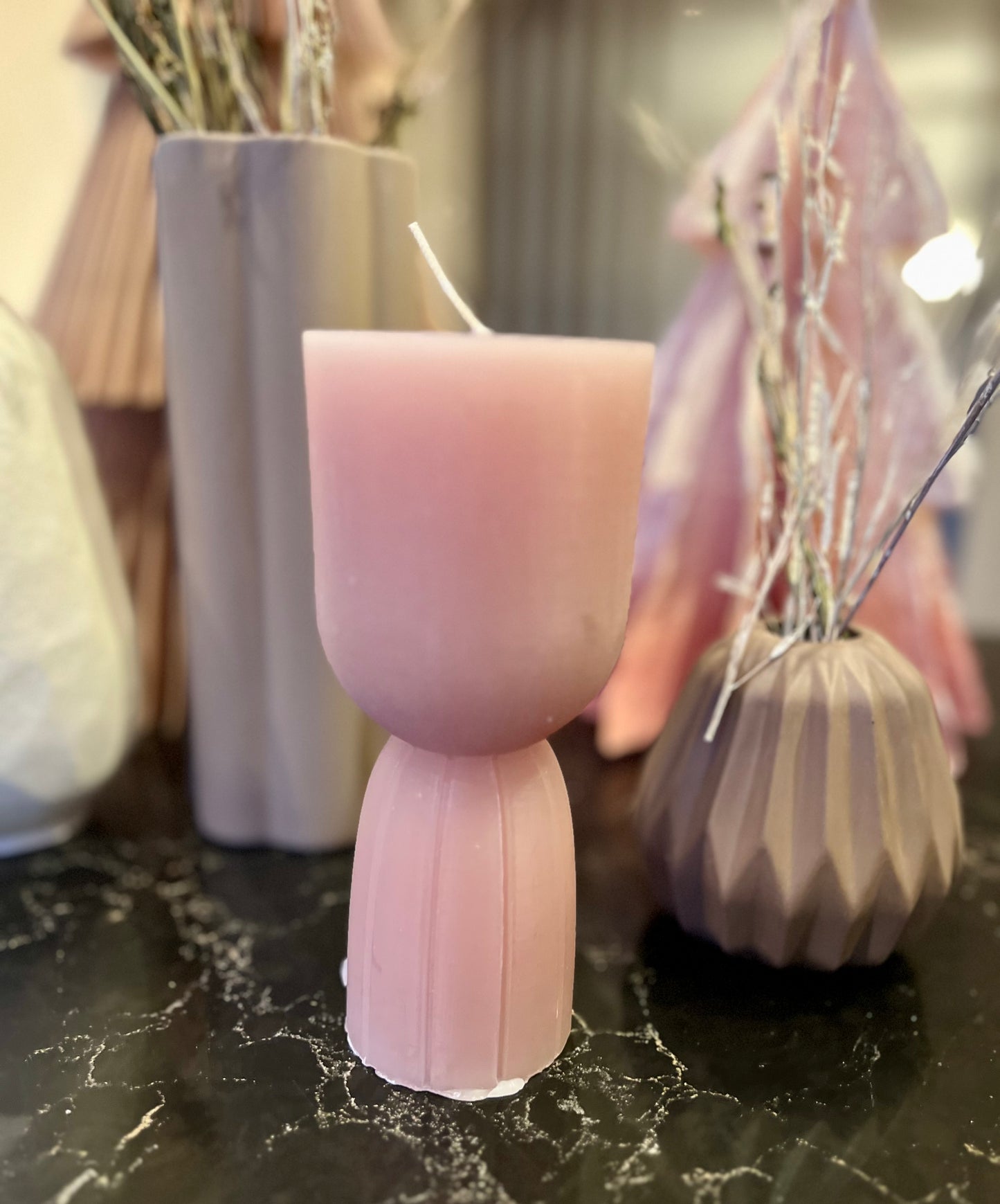BOUGIE DECORATIVE ROSE