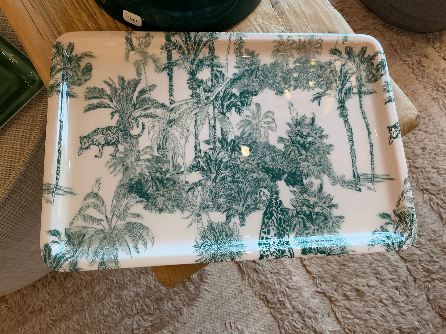 Plateau mocoa émeraude   30x 20 cm FER