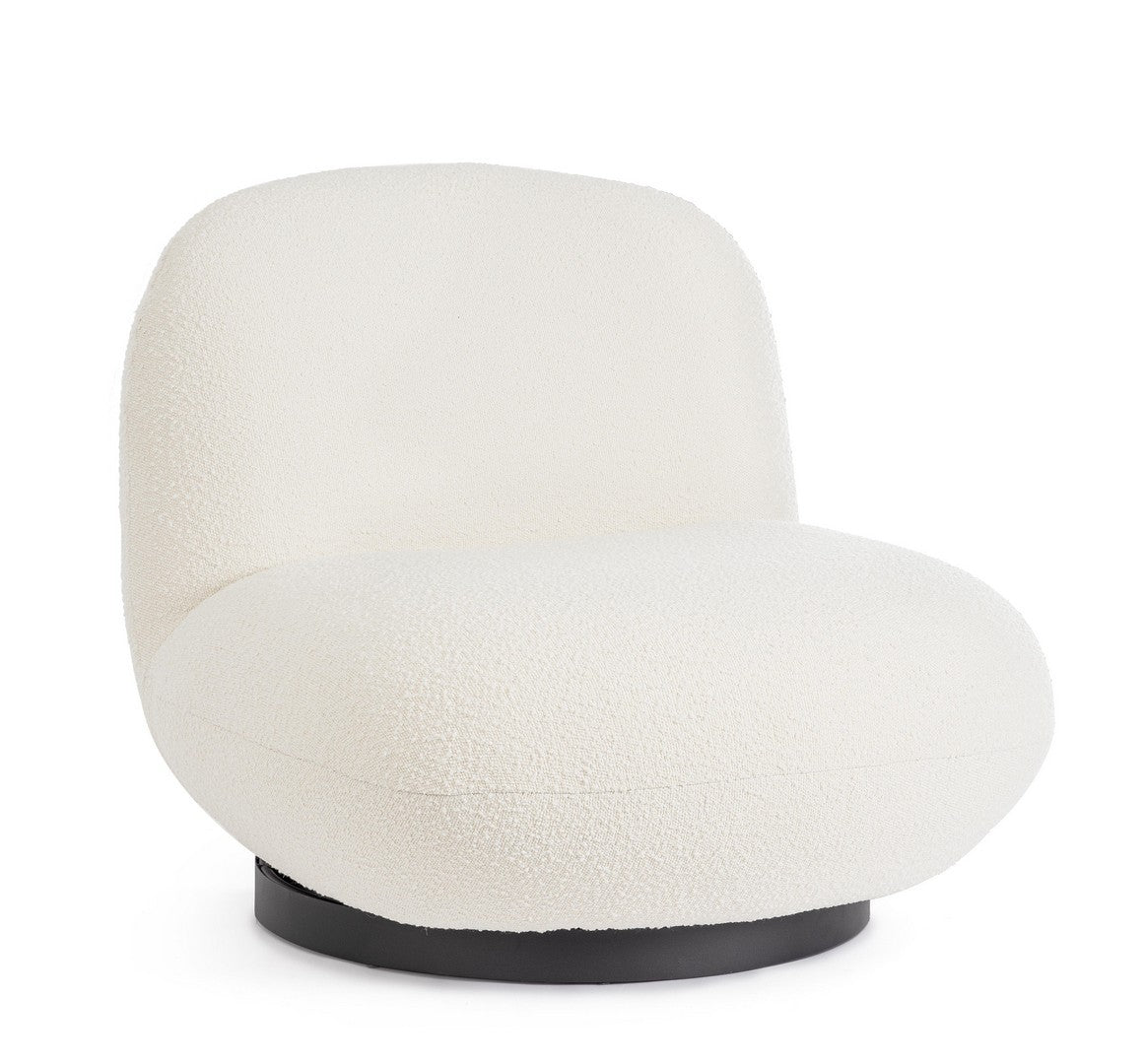 FAUTEUIL PIVOTANT BOUCLETTE BLANCHE