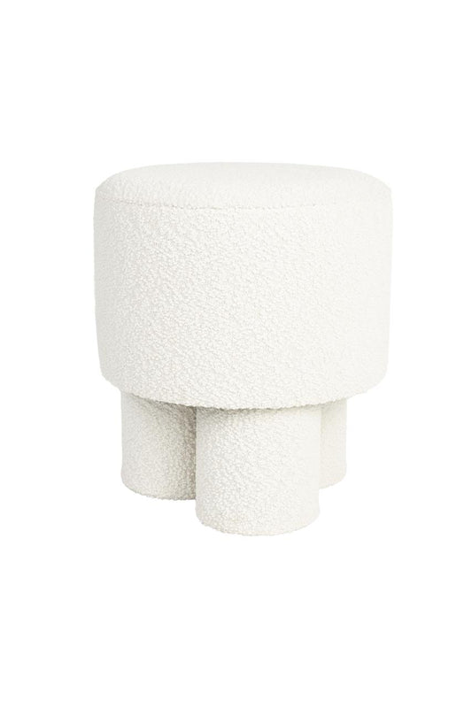 POUF EN BOUCLETTE BLANCHE