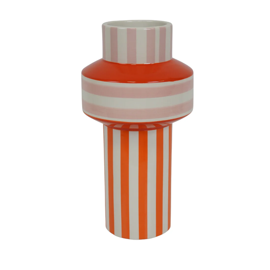 VASE STYLE MEMPHIS ORANGE ET ROSE