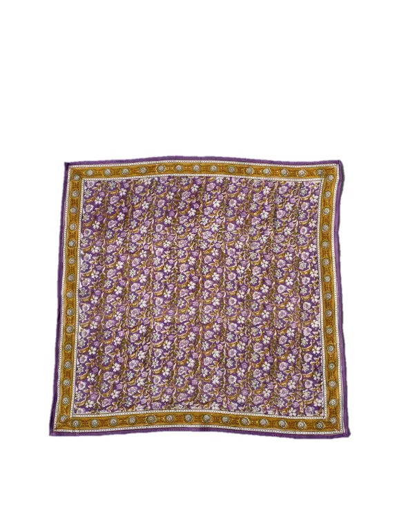 FOULARD IMPRIME Fleurs indiennes  Absinthe Purple
